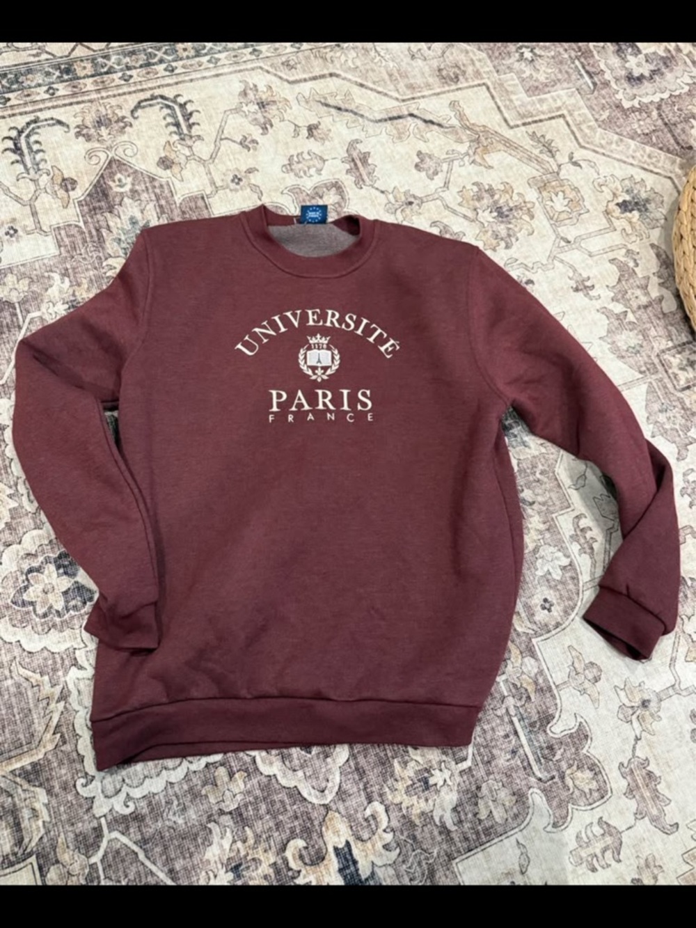Universite Paris France embroidered crewneck sweatshirt—size XXL